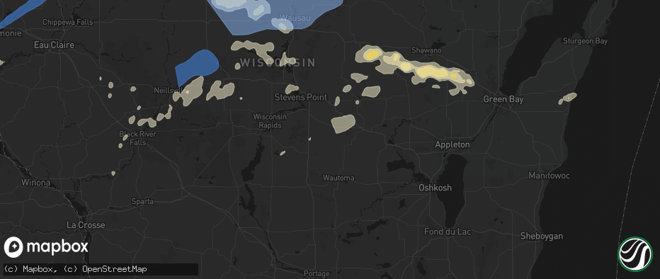 Hail map in Almond, WI on June 10, 2026