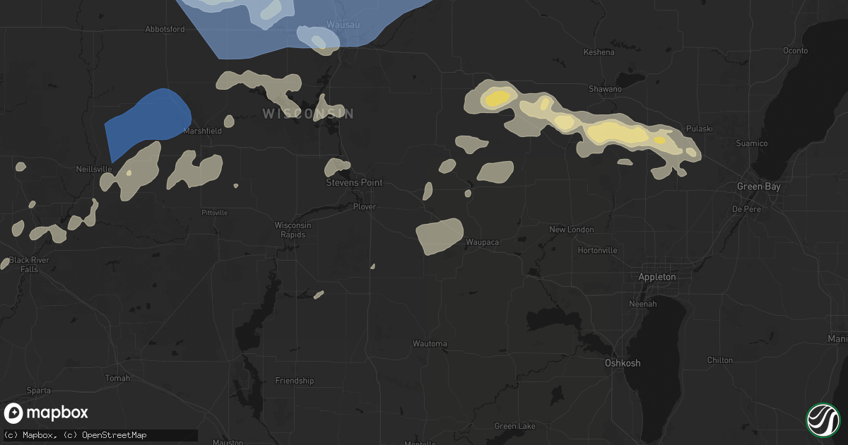 Hail map in Amherst, WI on June 10, 2026