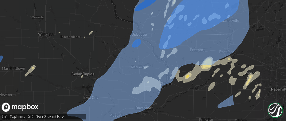 Hail map in Andrew, IA on June 10, 2026