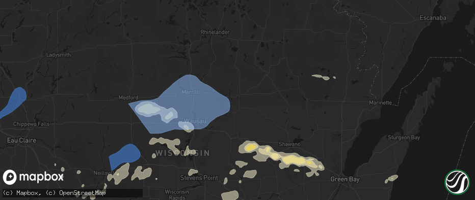 Hail map in Antigo, WI on June 10, 2026