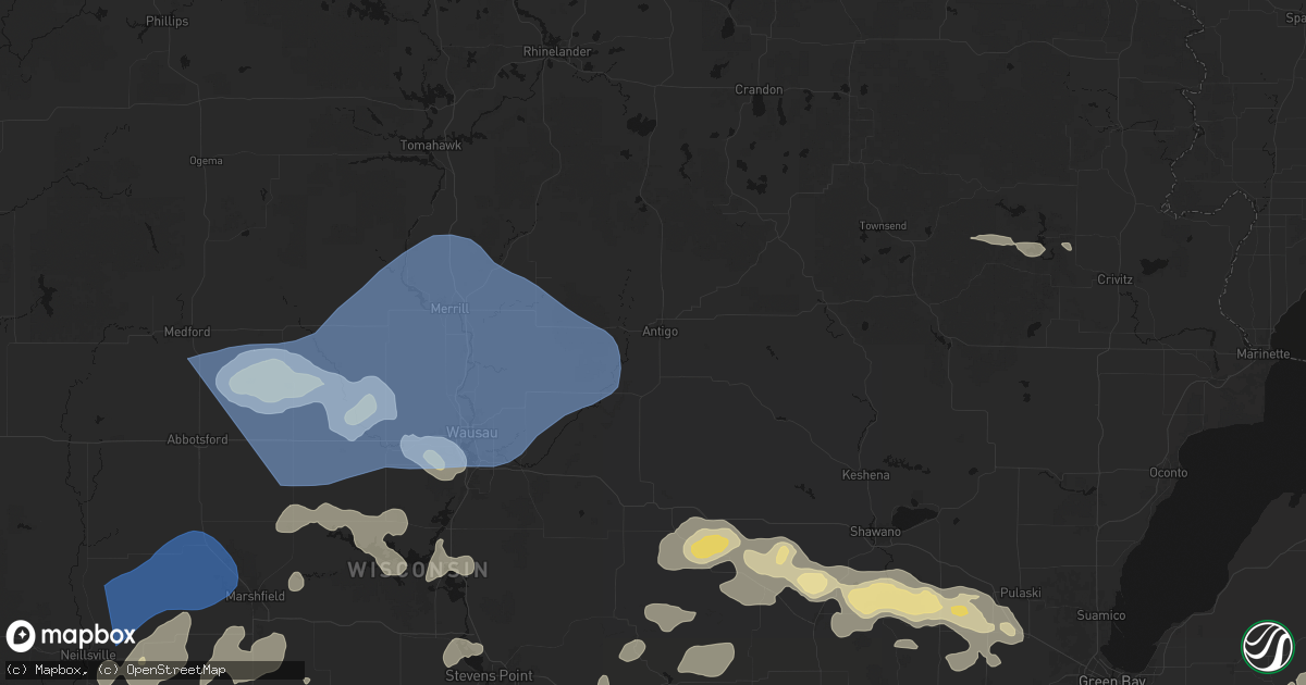 Hail map in Antigo, WI on June 10, 2026
