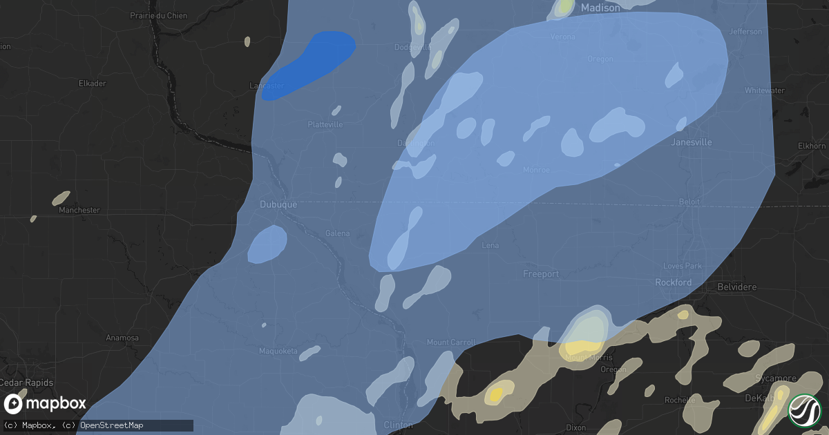 Hail map in Apple River, IL on June 10, 2026