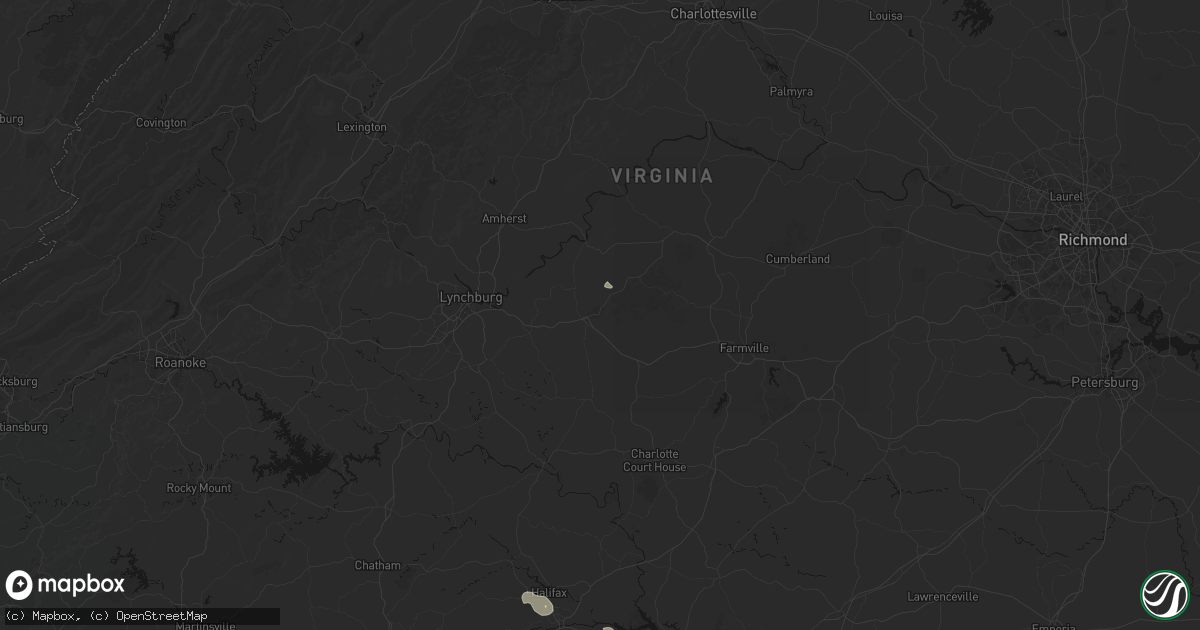 Hail map in Appomattox, VA on June 10, 2026