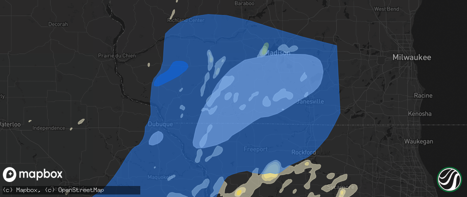 Hail map in Argyle, WI on June 10, 2026
