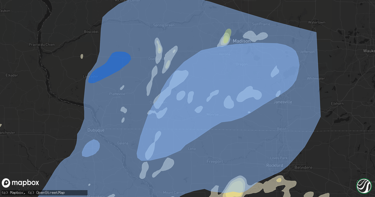 Hail map in Argyle, WI on June 10, 2026