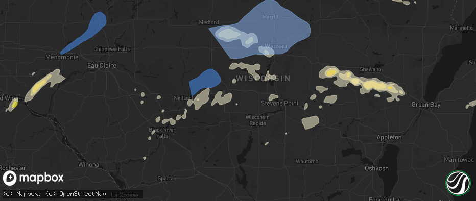 Hail map in Arpin, WI on June 10, 2026