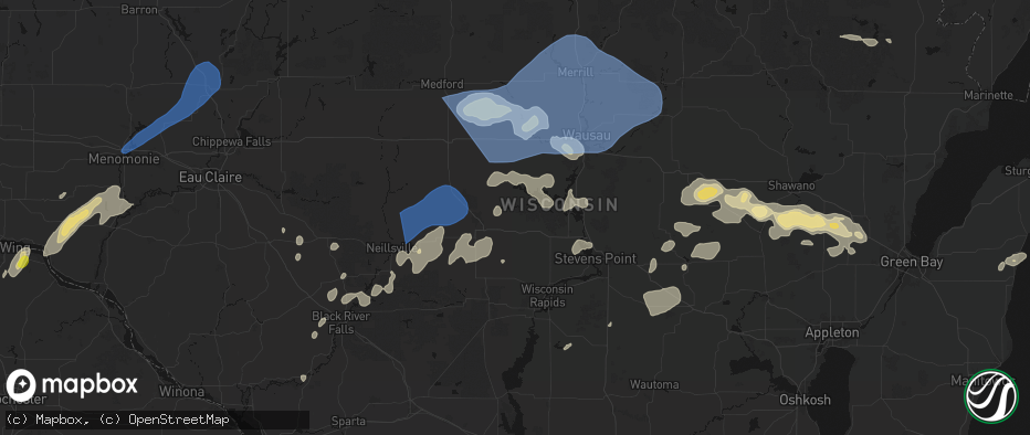 Hail map in Auburndale, WI on June 10, 2026