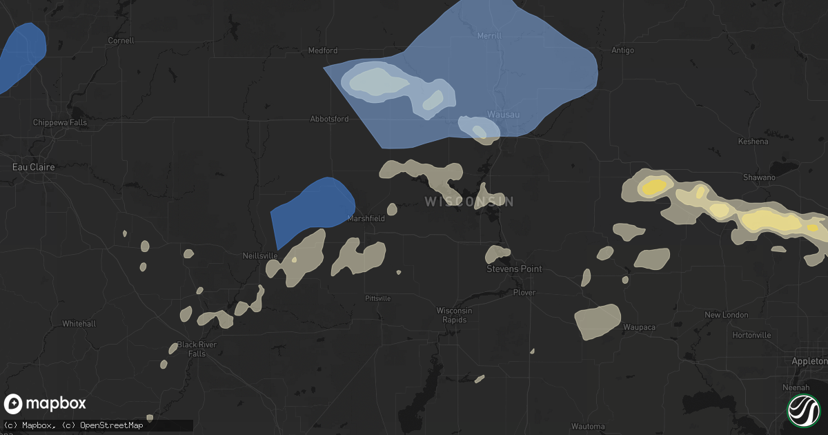 Hail map in Auburndale, WI on June 10, 2026