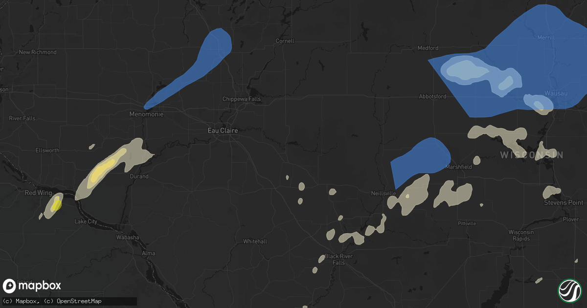 Hail map in Augusta, WI on June 10, 2026