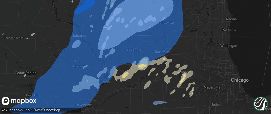 Hail map in Baileyville, IL on June 10, 2026