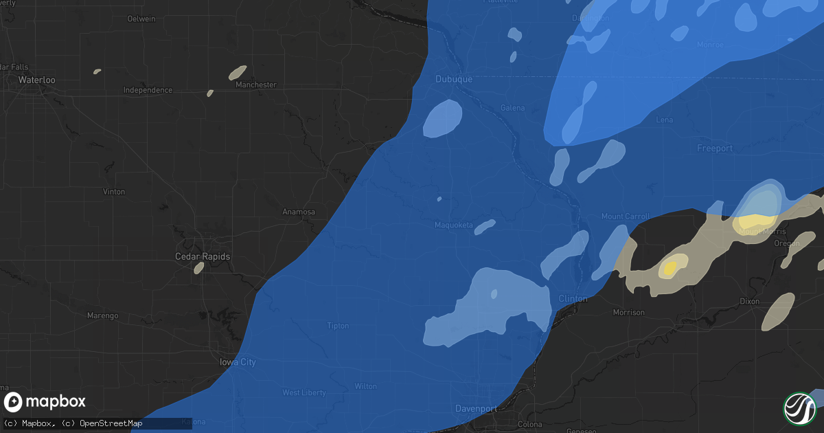 Hail map in Baldwin, IA on June 10, 2026