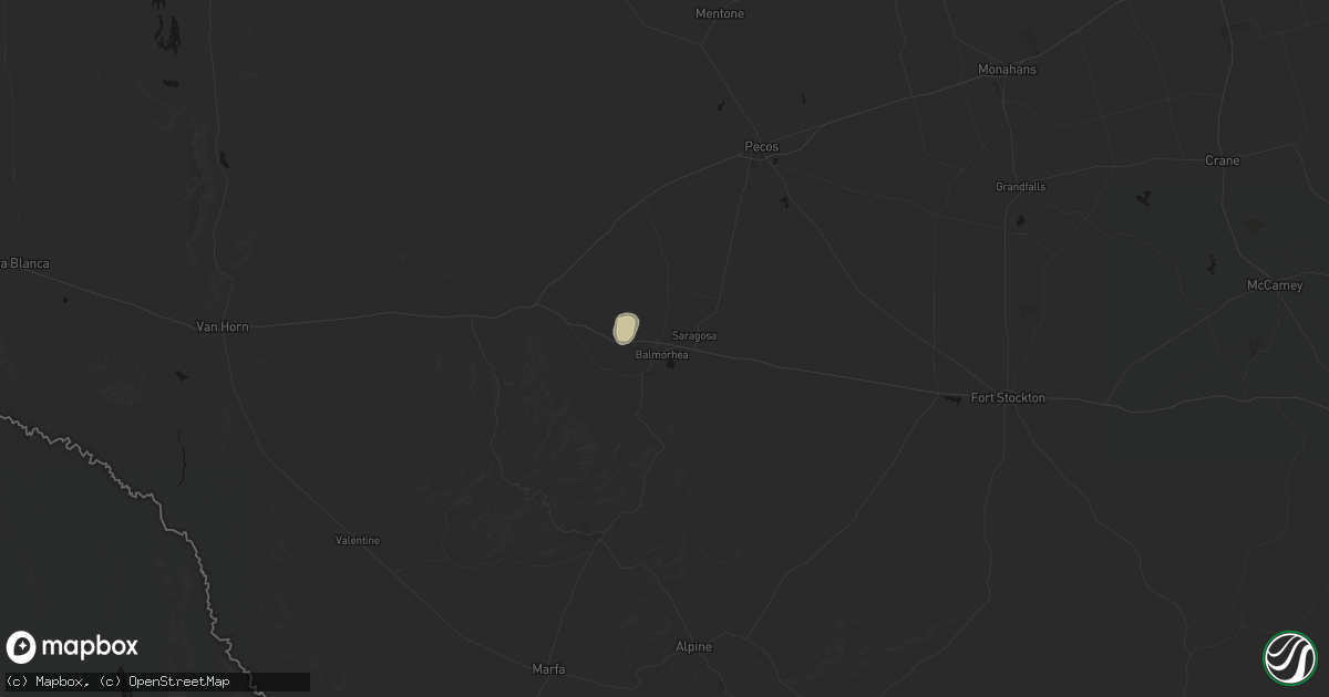 Hail map in Balmorhea, TX on June 10, 2026