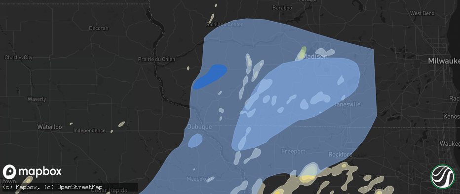 Hail map in Belmont, WI on June 10, 2026