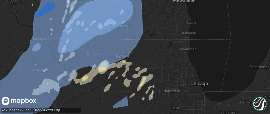 Hail map in Belvidere, IL on June 10, 2026