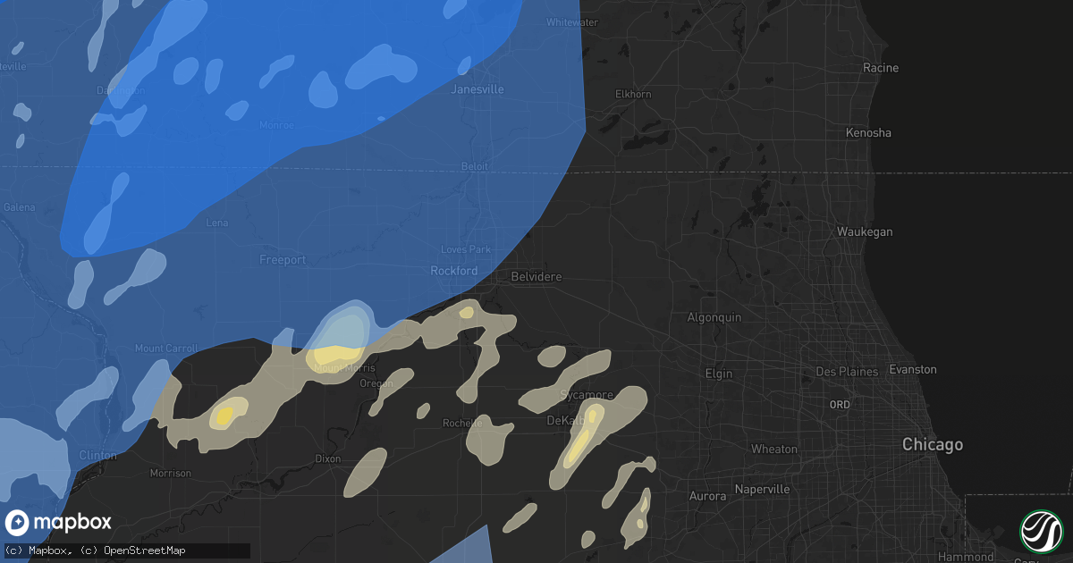 Hail map in Belvidere, IL on June 10, 2026