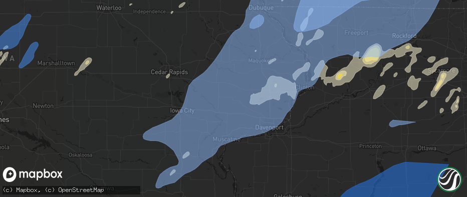 Hail map in Bennett, IA on June 10, 2026