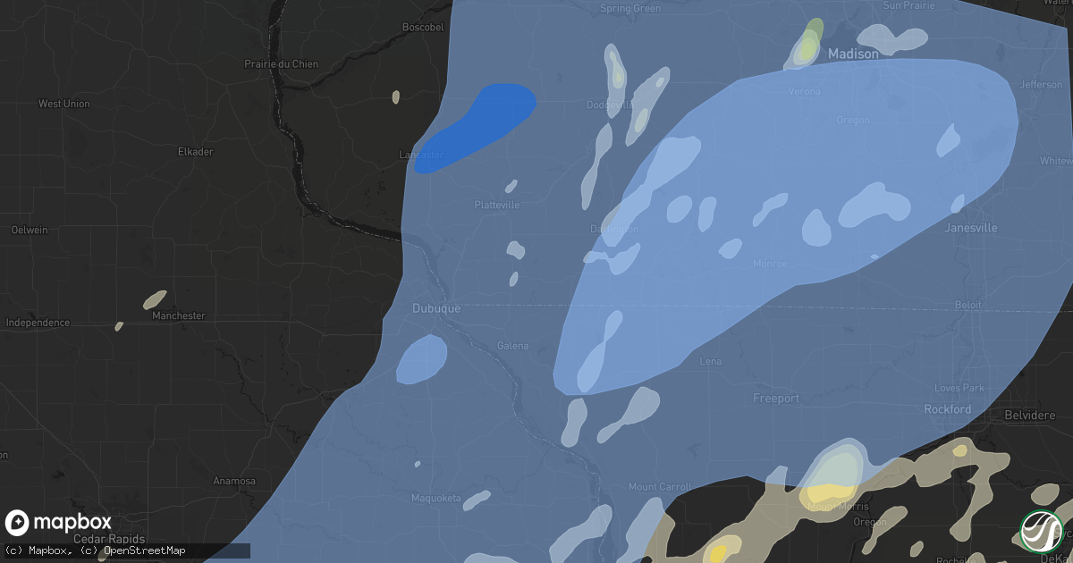 Hail map in Benton, WI on June 10, 2026