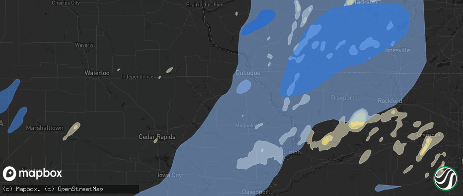 Hail map in Bernard, IA on June 10, 2026