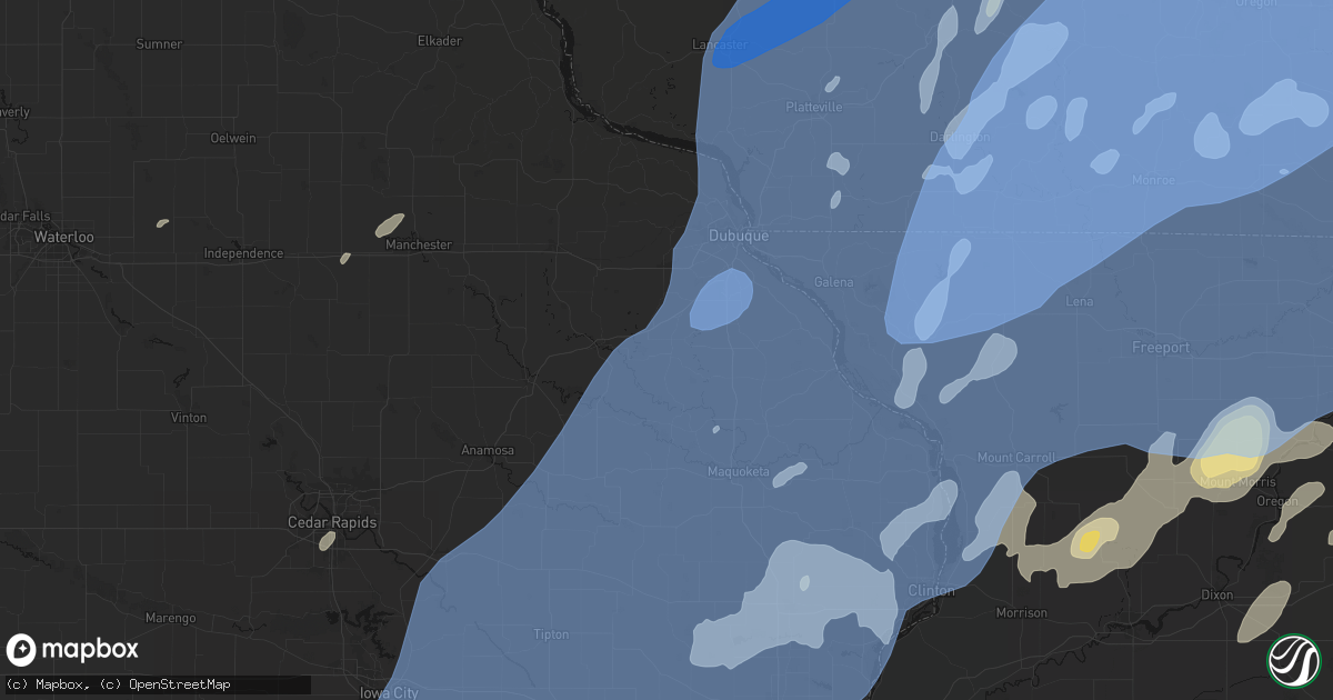 Hail map in Bernard, IA on June 10, 2026