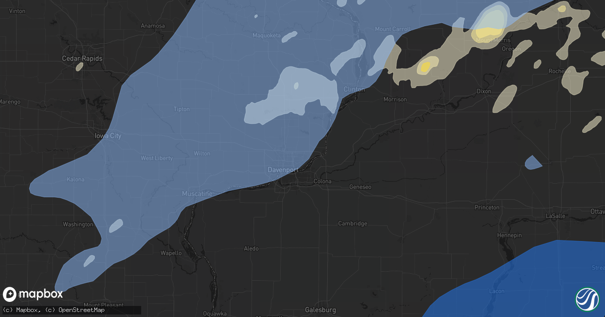 Hail map in Bettendorf, IA on June 10, 2026