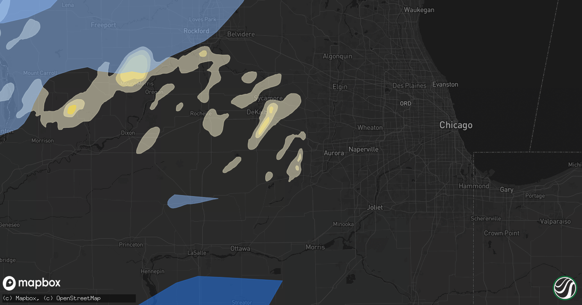 Hail map in Big Rock, IL on June 10, 2026