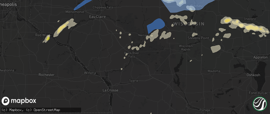 Hail map in Black River Falls, WI on June 10, 2026
