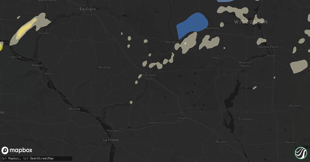 Hail map in Black River Falls, WI on June 10, 2026