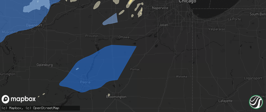 Hail map in Blackstone, IL on June 10, 2026