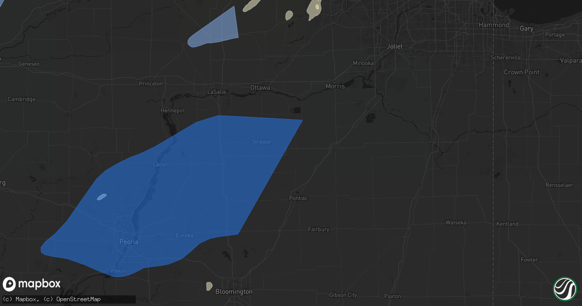 Hail map in Blackstone, IL on June 10, 2026