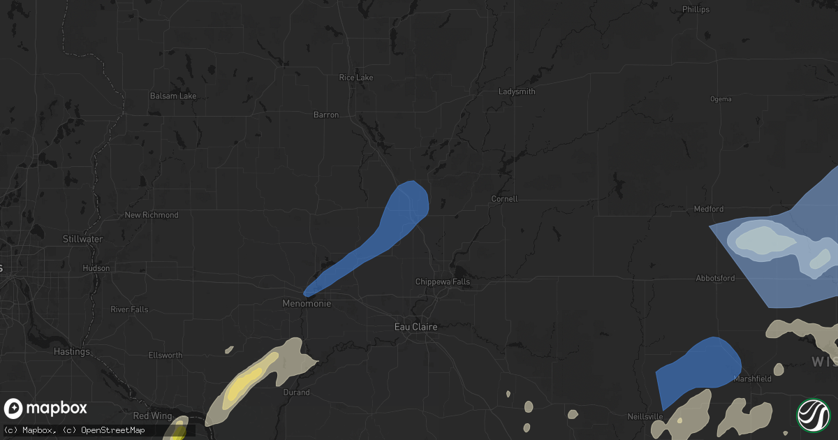 Hail map in Bloomer, WI on June 10, 2026