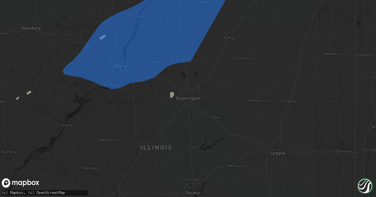 Hail map in Bloomington, IL on June 10, 2026