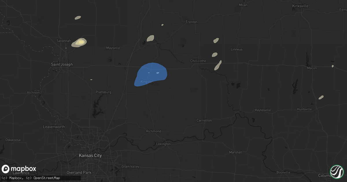 Hail map in Braymer, MO on June 10, 2026
