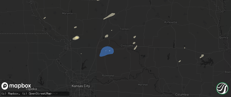 Hail map in Breckenridge, MO on June 10, 2026
