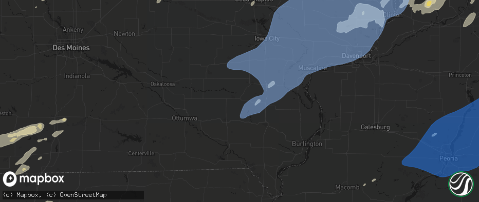 Hail map in Brighton, IA on June 10, 2026