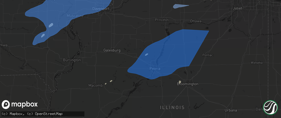 Hail map in Brimfield, IL on June 10, 2026