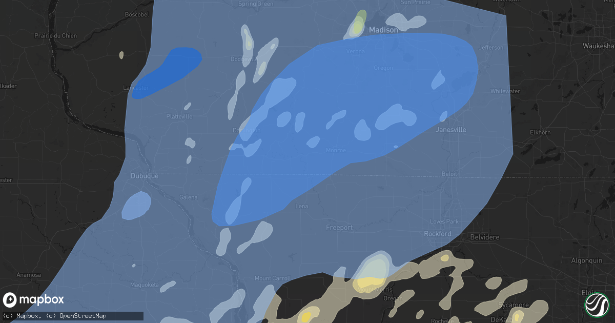 Hail map in Browntown, WI on June 10, 2026