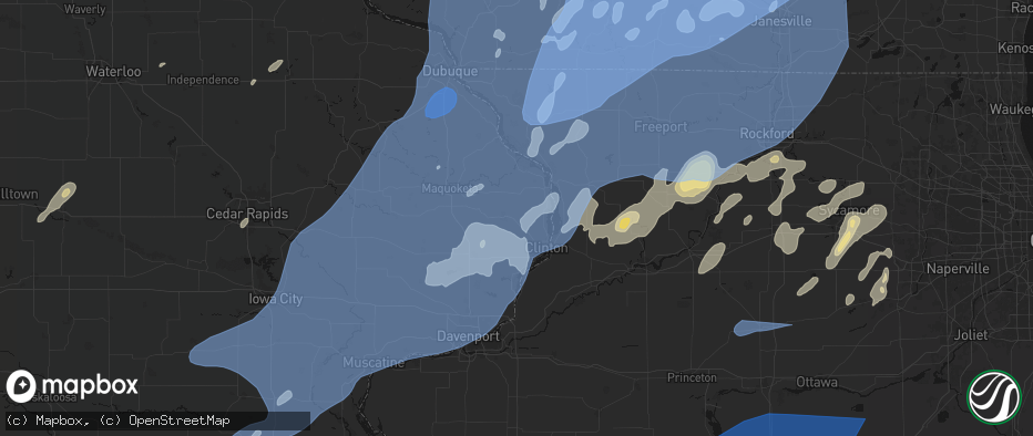 Hail map in Bryant, IA on June 10, 2026