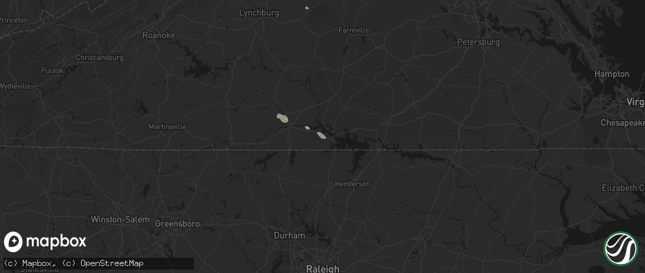 Hail map in Buffalo Junction, VA on June 10, 2026