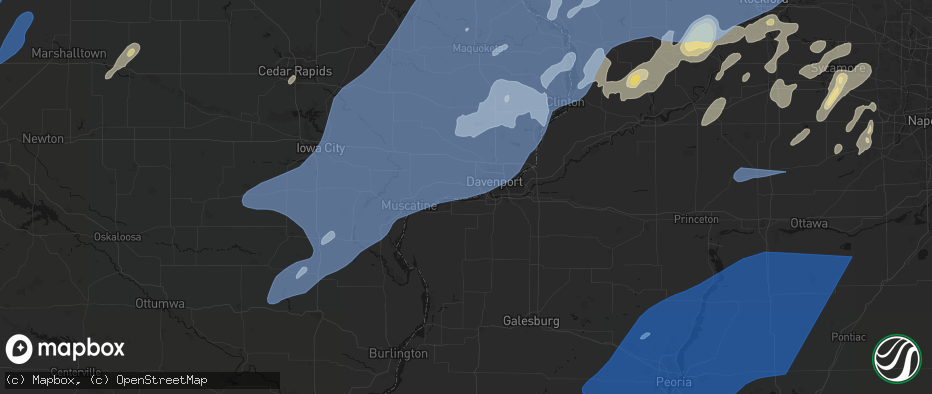 Hail map in Buffalo, IA on June 10, 2026