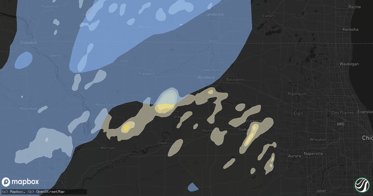 Hail map in Byron, IL on June 10, 2026