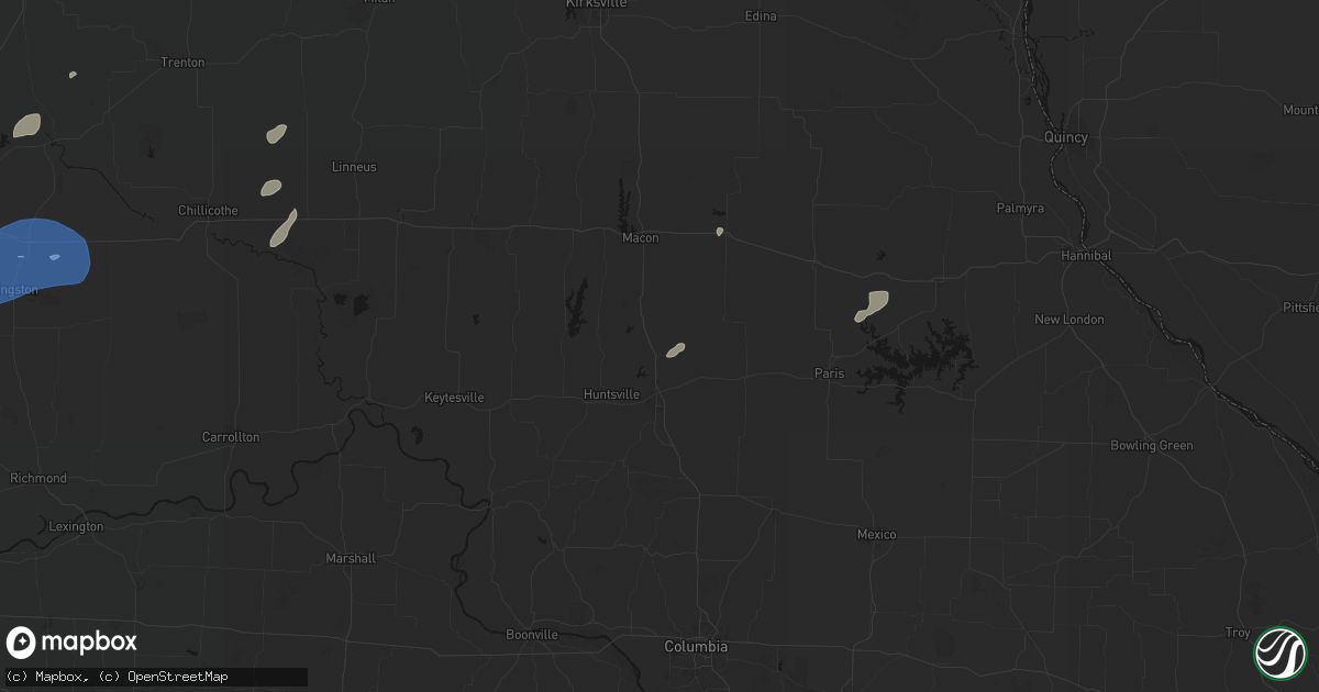 Hail map in Cairo, MO on June 10, 2026