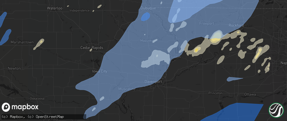 Hail map in Calamus, IA on June 10, 2026