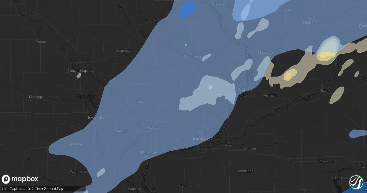 Hail map in Calamus, IA on June 10, 2026