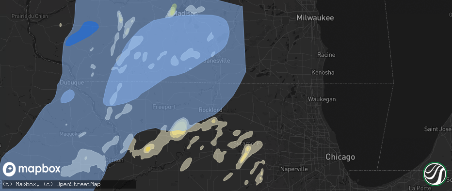 Hail map in Caledonia, IL on June 10, 2026