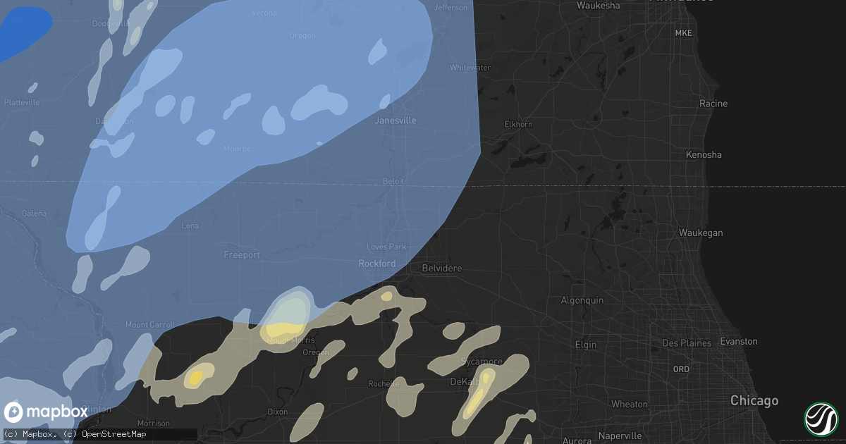 Hail map in Caledonia, IL on June 10, 2026