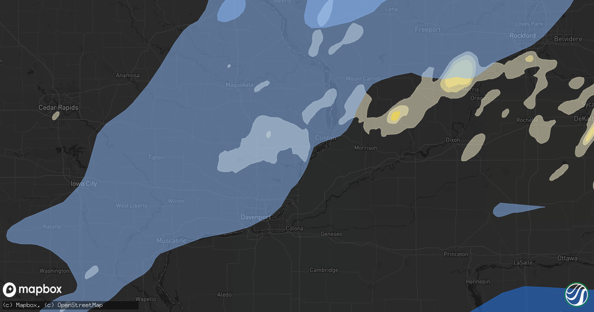 Hail map in Camanche, IA on June 10, 2026
