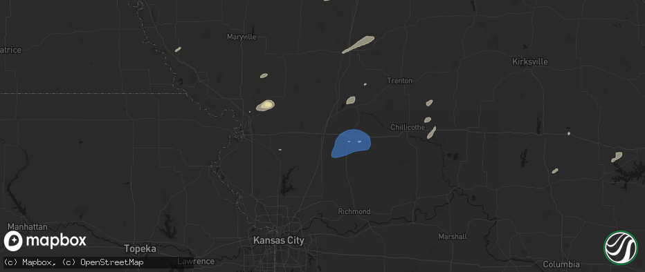Hail map in Cameron, MO on June 10, 2026