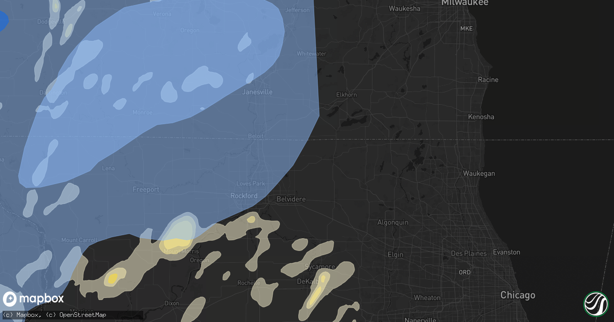 Hail map in Capron, IL on June 10, 2026