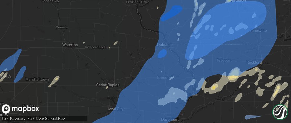 Hail map in Cascade, IA on June 10, 2026