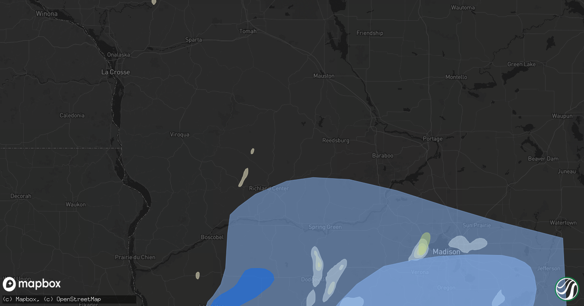 Hail map in Cazenovia, WI on June 10, 2026